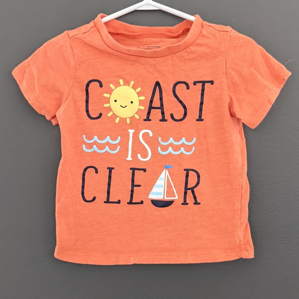 Coast is clear orange short sleeved t-shirt